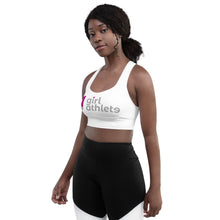Load image into Gallery viewer, Girl Athlete Longline Sports Bra (White)